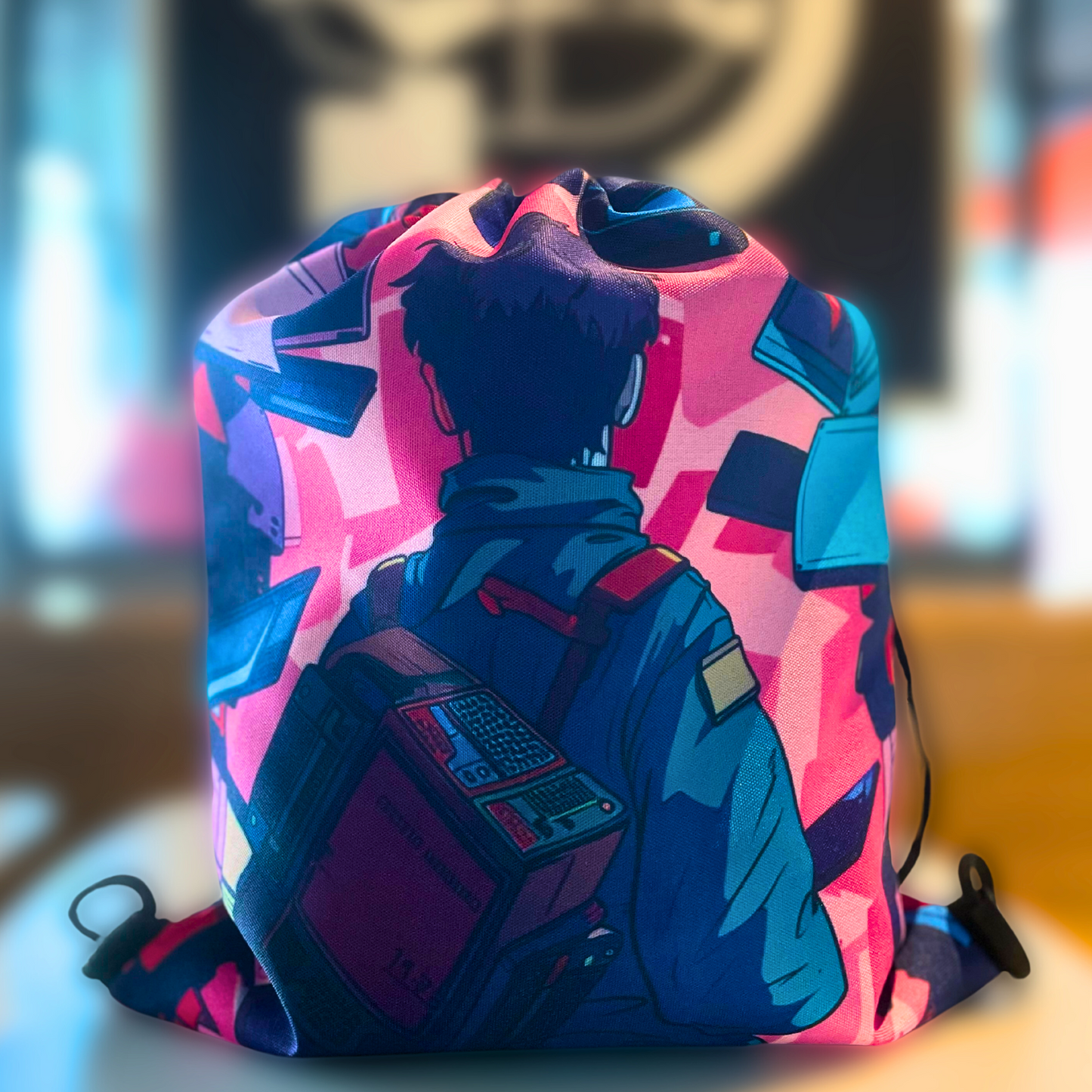 Retro Tech Drawstring Bag