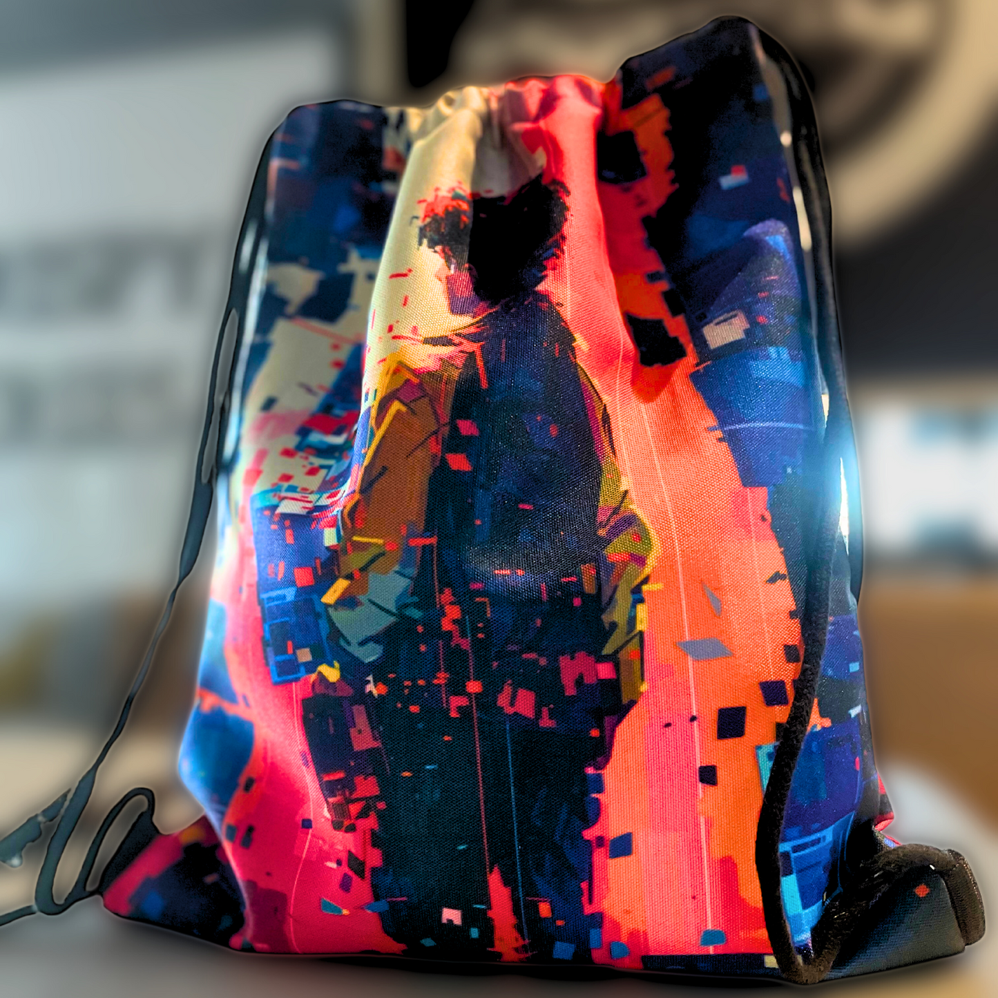 Digital Dreamscape Drawstring Bag