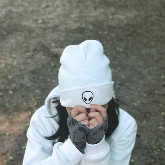 White Alien Beanie