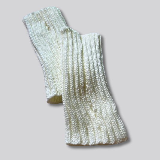 White Knit Gloves